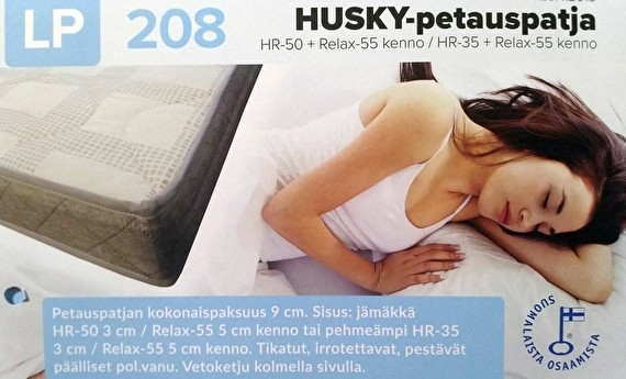 LP 208 HUSKY-petauspatja (80 cm x 200 cm, HR-50 + Relax-55 kenno)